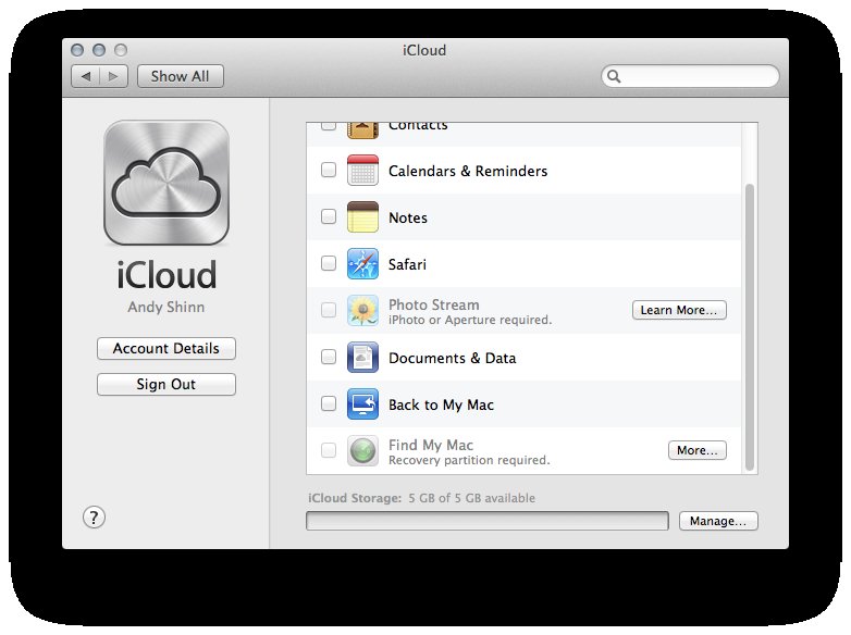 screenshot showing iCloud find my mac disabled